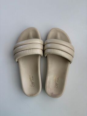 Seychelles Padded Cream Slide Sandals